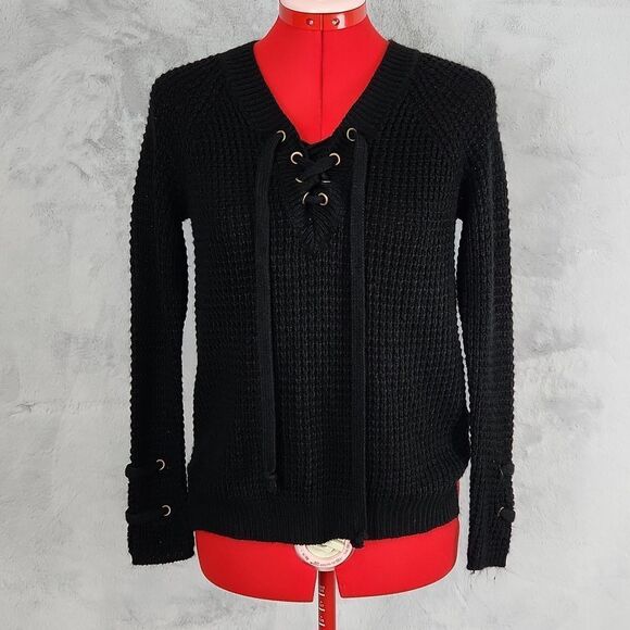 IT'S OUT TIME Black knit sweater size XS - Picture 1 of 8